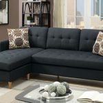 apartment size sectional sofa with chaise detailed images. f7084 2 pc leta collection black polyfiber fabric ODPIWYZ