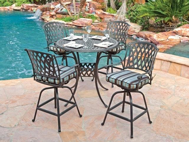 bar height patio set with swivel chairs cozy 5 cast aluminum YSRJDJF