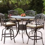 bar height patio set with swivel chairs darlee santa monica 5 piece cast aluminum patio bar set with ANCZLIU