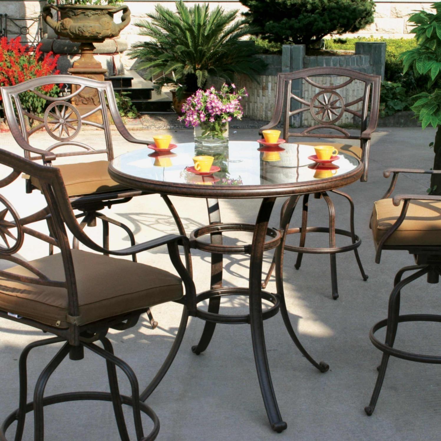 Bar Height Patio Set with Swivel Chairs