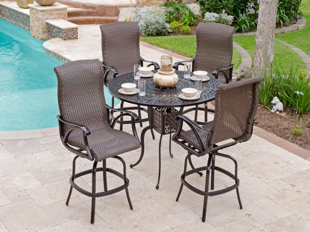 bar height patio set with swivel chairs perfect aluminum outdoor bar stools WWMZIEX