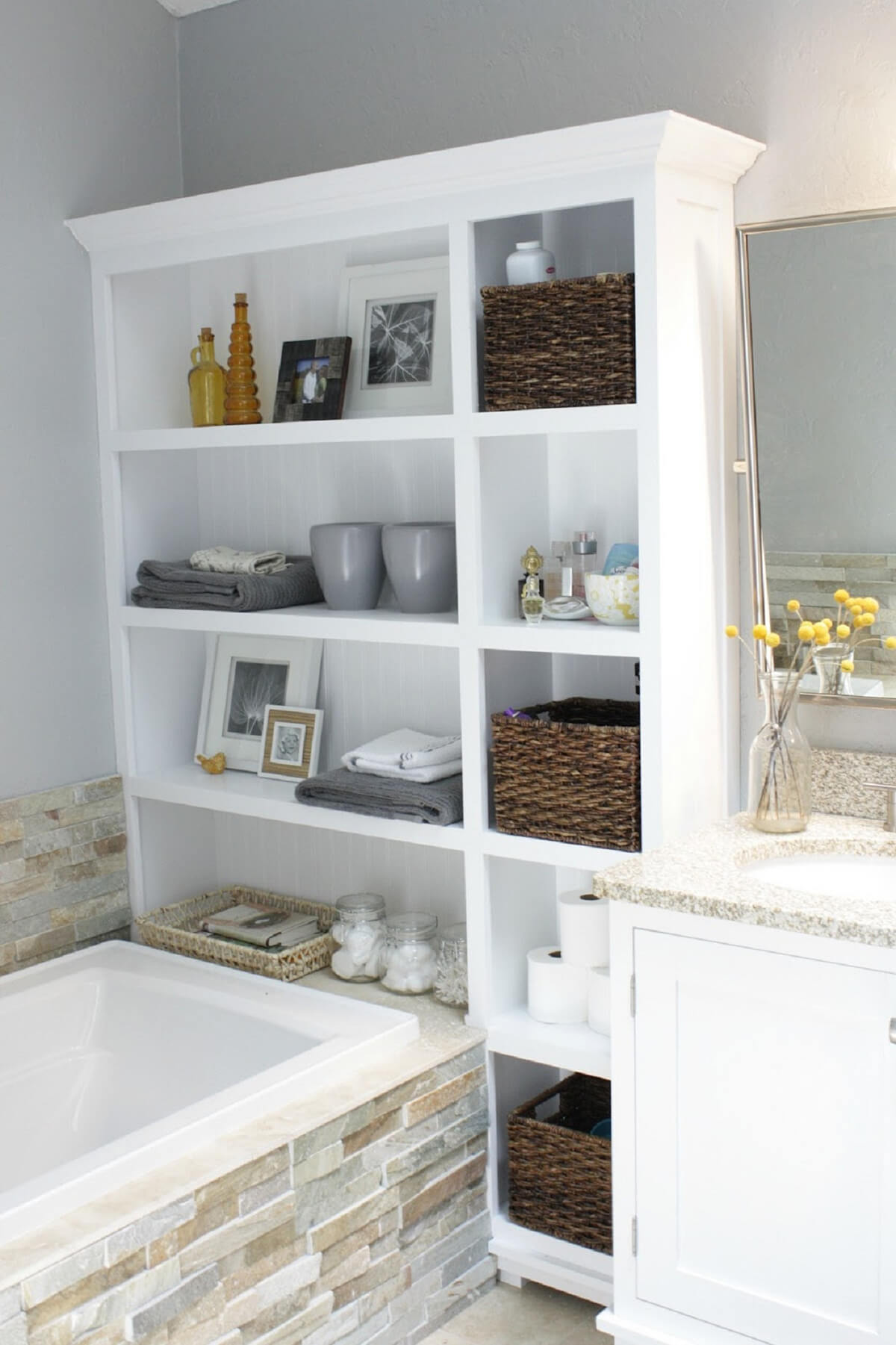 bathroom organization ideas for small bathrooms 28. re-purpose that old bookshelf CDAIJDO