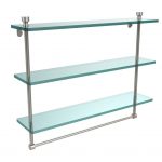 bathroom shelf with towel bar brushed nickel brushed nickel NVIATAF