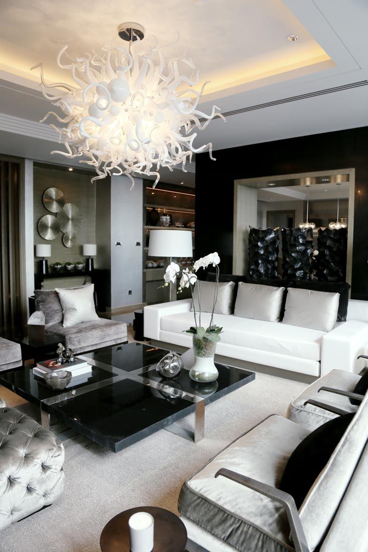 black and white decor ideas for living room elegance in black, white u0026 silver // kelly hoppen interiors | PYHLQPG