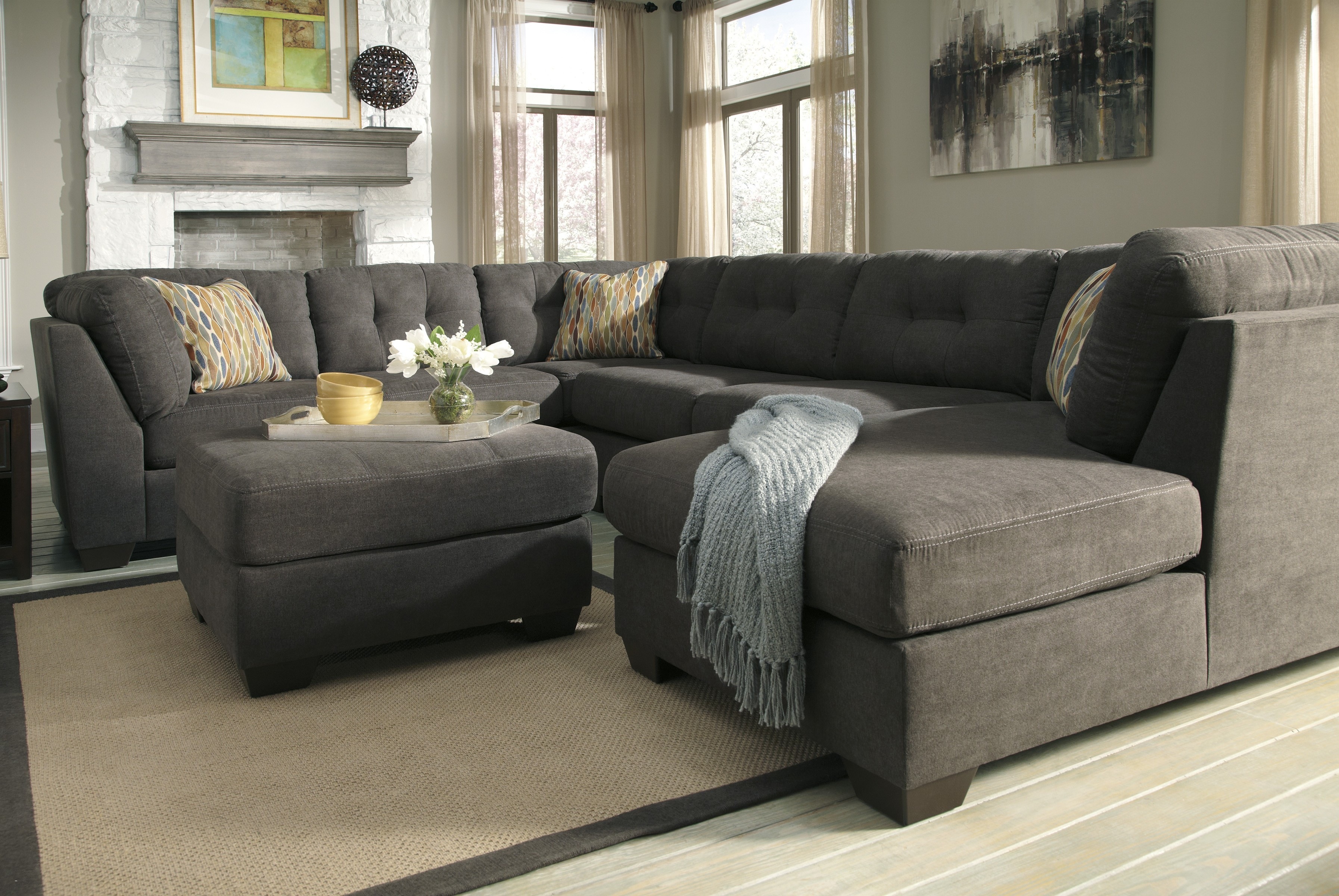 charcoal gray sectional sofa with chaise lounge new sofas ashley reclining PUSQVOY