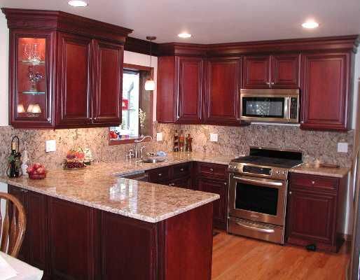 cherry kitchen cabinets with granite countertops awesomebrandi: kitchen layout similar to our current one, cherry cabinets, granite VNRDGIW