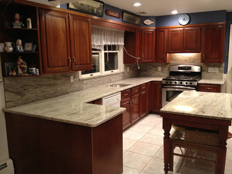 cherry kitchen cabinets with granite countertops soothing agent: river white granite countertops XATINUF