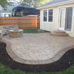 concrete patio ideas for small backyards concrete patio with fire pit and sitting wall... now if i DLVABJM