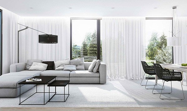 contemporary white living room design ideas modern sofa CYUDBMG