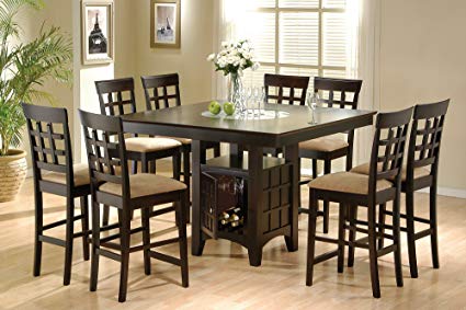 counter height dining table with storage coaster home furnishings 9 piece counter height storage dining table GRHOAOS