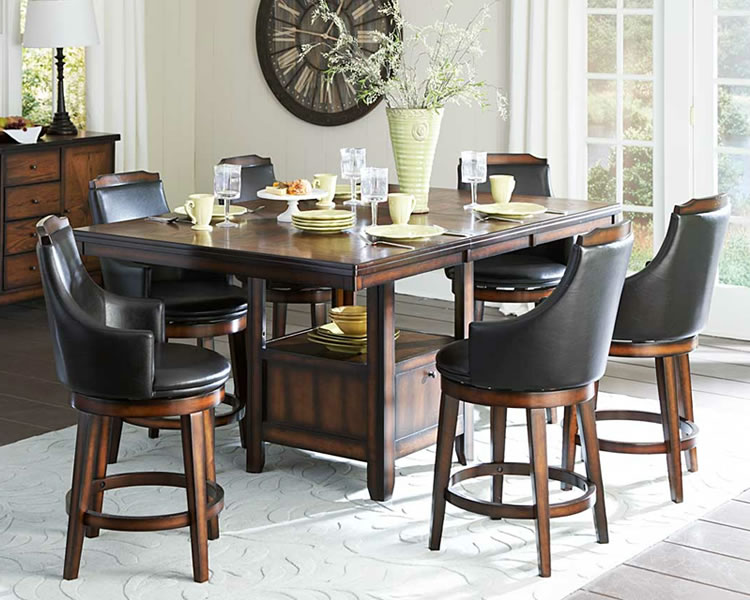 Elegant Counter Height Dining Table with Storage