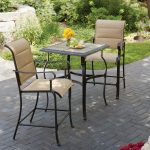counter height outdoor table and chairs belleville 3-piece padded sling outdoor bistro set OVGSIXM