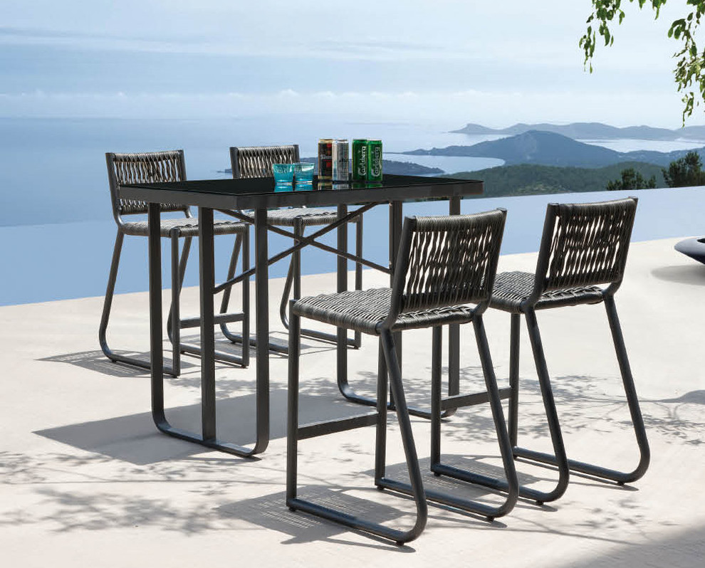 counter height outdoor table and chairs modern bar height outdoor table PTLGMSQ
