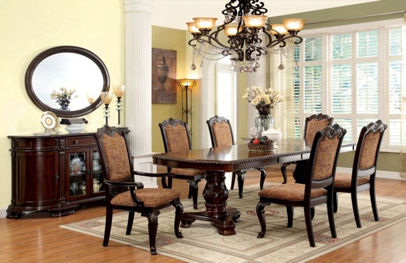 dining room sets with upholstered chairs bellagio formal dining room set with fabric upholstered chairs HUHRTIG