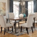 dining room sets with upholstered chairs tripton rectangular dining room table u0026 4 uph side chairs XSWCHQF