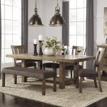 dining room table with bench and chairs etolin 6 piece extendable dining set ZDUJYNM