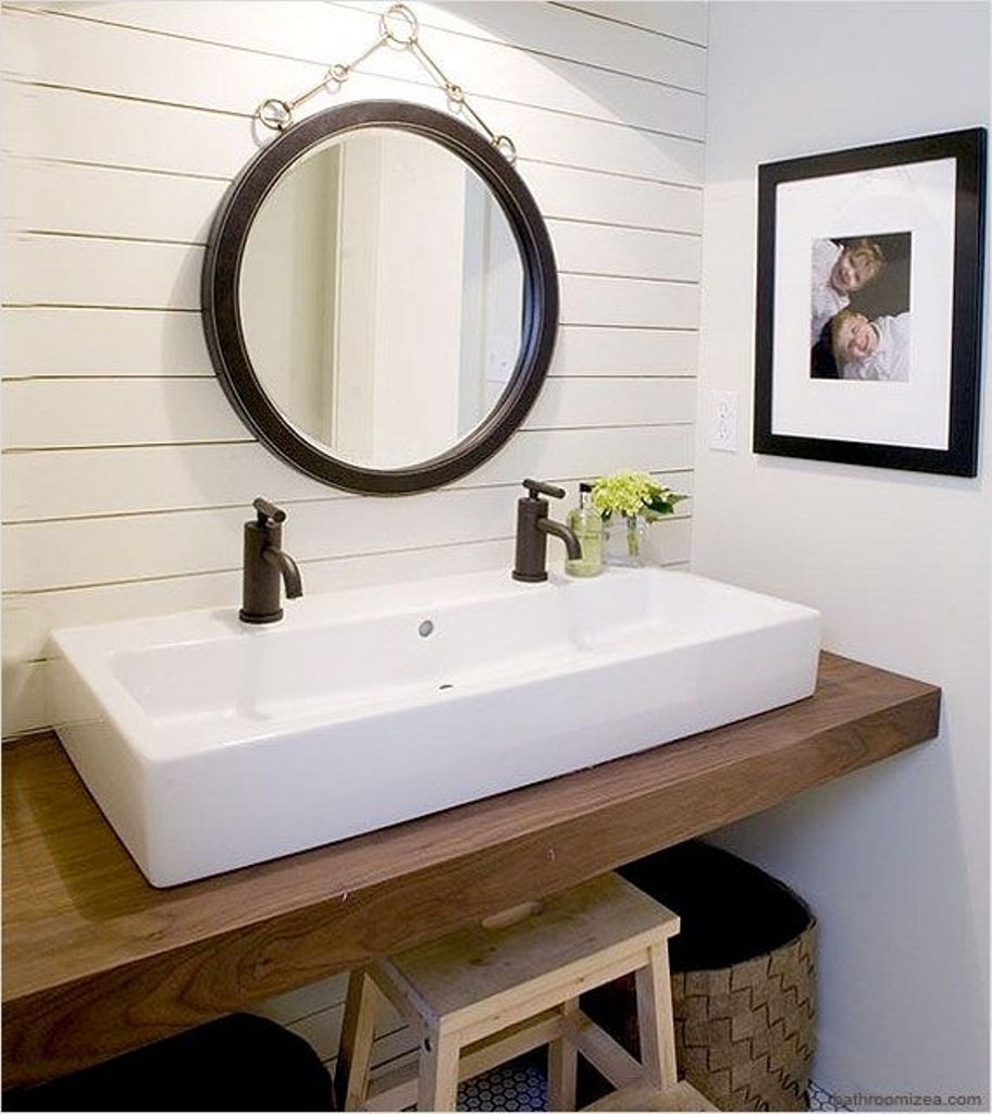 double vanity ideas for small bathrooms perfect double vanity for small bathroom with white wooden paneling EIEXGDR