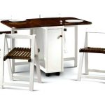 drop leaf table with folding chairs stored inside medium white GUILMLS