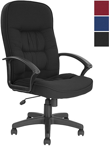 fabric office chairs with arms and wheels cadiz high back executive fabric office chair black amazon co MFESZJL