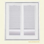 french doors with blinds between the glass 72 in. x 80 in. primed white fiberglass prehung left-hand GUWTEAO