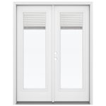 french doors with blinds between the glass jeld-wen 59.5-in x 79.5625-in blinds between the glass right- USGSCYR