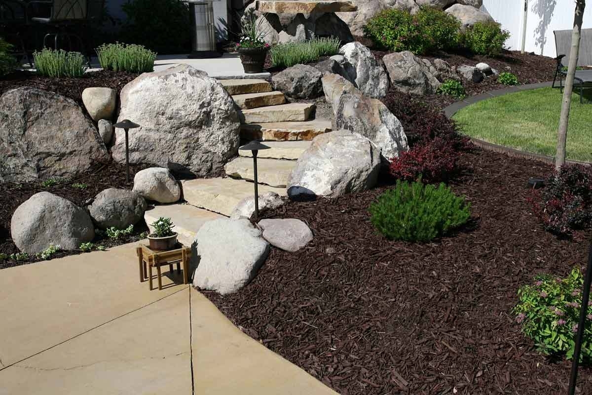 front yard landscaping ideas with rocks walkway rock landscaping ideas for front yard BVASNLM