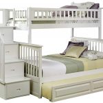 full over full bunk beds with trundle and stairs amazon.com: atlantic furniture columbia staircase bunk bed with trundle bed, HDJYUIL