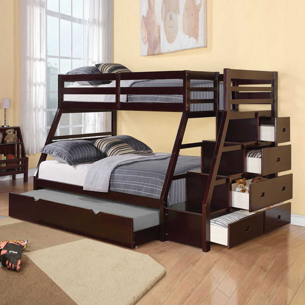 full over full bunk beds with trundle and stairs image of: twin over full bunk bed with stairs and YTZUDOA