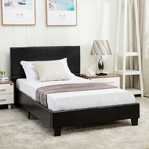 full size platform bed frame with headboard image is loading full-size-faux-leather-platform-bed-frame-amp- EAJGABB