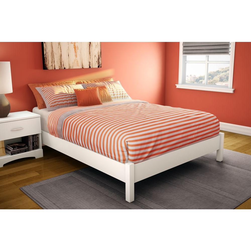 full size platform bed frame with headboard south shore step one full-size platform bed in pure white BYRRDPZ