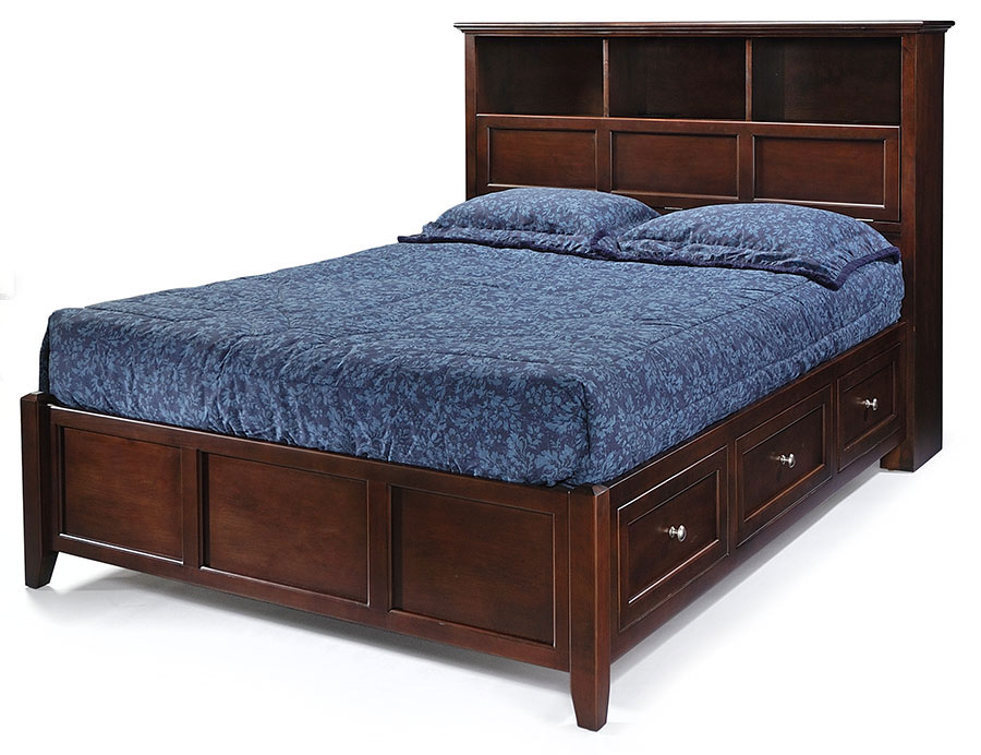 king storage bed with bookcase headboard ... alder wood mckenzie storage bed with bookcase headboard in ZMLPYCY