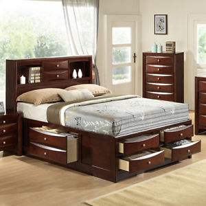 king storage bed with bookcase headboard идет загрузка изображения emily-collection-bookcase-headboard-queen-king -captains-storage- JIEGXWH