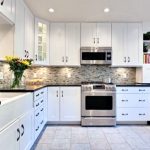 kitchen with white cabinets and black countertops ... kitchen backsplash ideas for white cabinets black countertops ... NQCPUWP