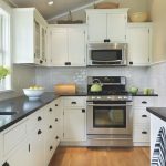 kitchen with white cabinets and black countertops white cabinet dark countertop houzz RYSQMBP