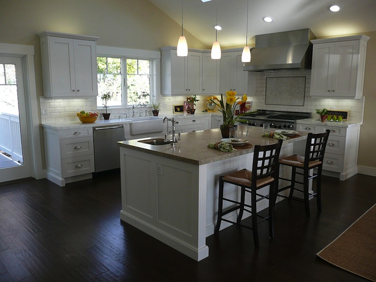 kitchens with white cabinets and dark floors interior, white kitchen cabinets dark wood floors transitional limited with SQACZRG