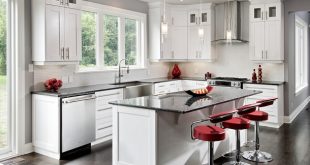 kitchens with white cabinets and dark floors light cabinets with dark floors 1 TLADKMQ