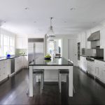 kitchens with white cabinets and dark floors white kitchen cabinets dark wood floors QFXPKJL