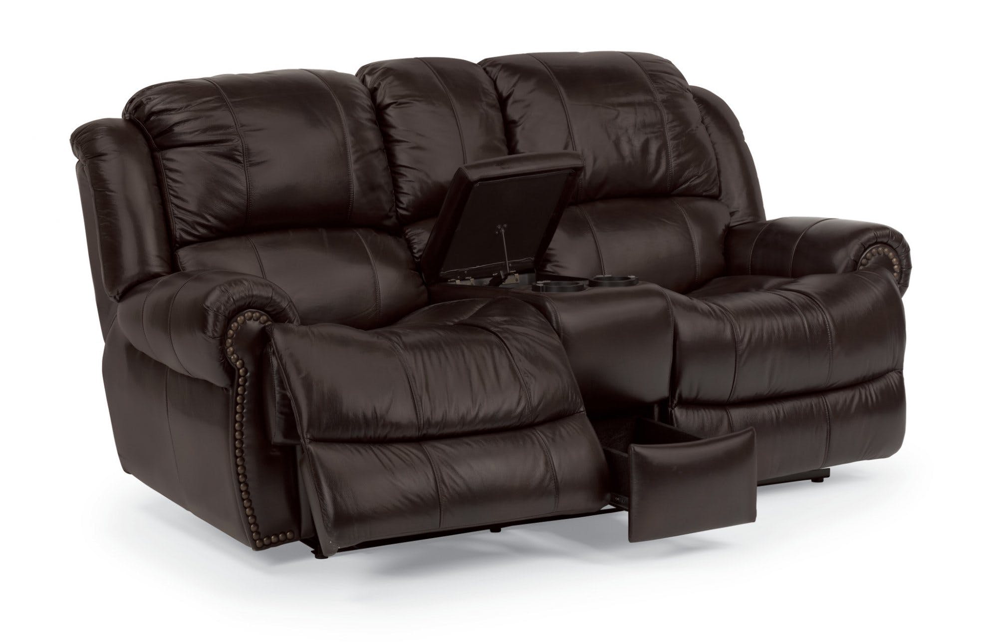 leather reclining loveseat with console ... flexsteel leather power reclining loveseat with console 1311-604p ... GAYHJKF