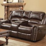 leather reclining loveseat with console homelegance 9668brw-2 traditional brown bonded leather dual reclining  loveseat DTZICPL