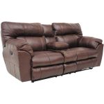 leather reclining loveseat with console picture of walnut italian leather console recline loveseat XAOPRQV