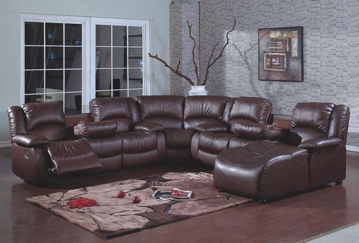 leather sectional sofa with chaise and recliner 4 pc brown bonded leather sectional sofa with recliners and BWNVSCZ