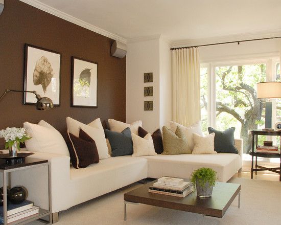 living room accent wall with brown furniture an accent wall in a room adds a new feeling RWUMQDN