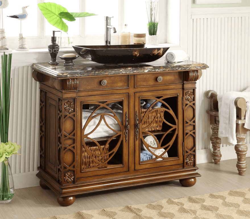 maintenance tips on antique bathroom vanity with vessel sink TCGXSLS