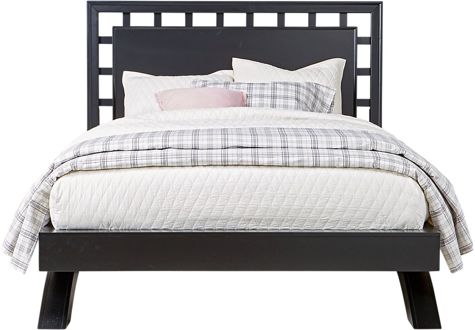 queen platform bed frame with headboard belcourt black 3 pc queen platform bed with lattice headboard EGGFVTR