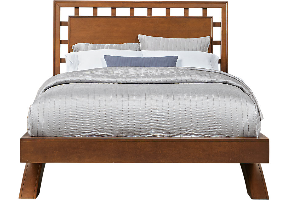 queen platform bed frame with headboard belcourt cherry 3 pc queen platform bed with lattice headboard EZAKYFB