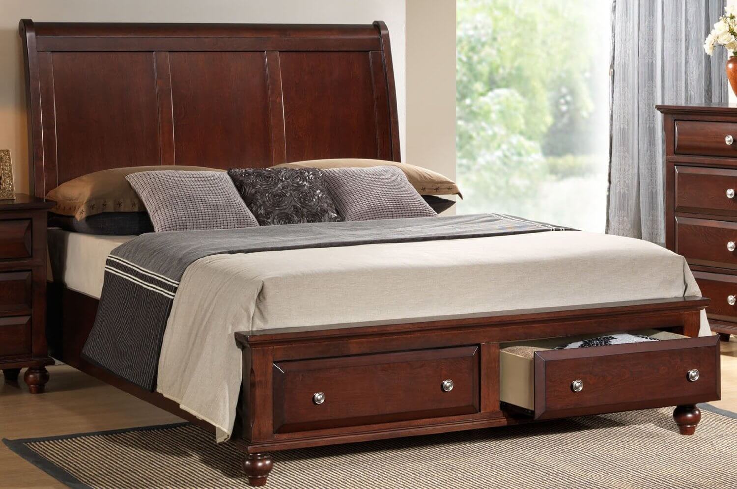 queen size bed frame with drawers underneath 25 incredible queen-sized beds with storage drawers underneath XDEYERG