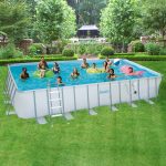 rectangular above ground swimming pools summer waves elite 12 ft. x 24 ft. rectangular 52 JYUHMCL