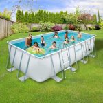 rectangular above ground swimming pools summer waves elite 9 ft. x 18 ft. rectangular 52 RGOBINN