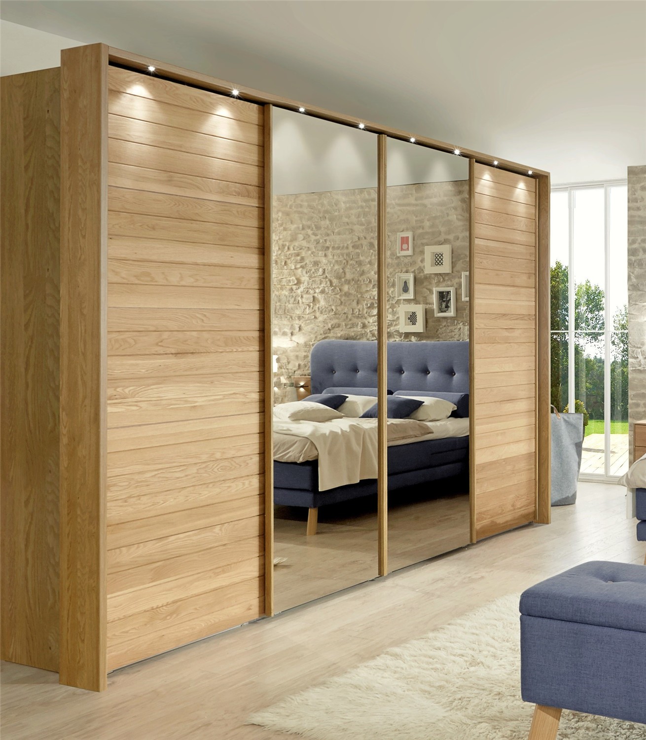 sliding mirror closet doors for bedrooms ideas of solid wood wardrobe by team 7 valore sliding RLJWZNA