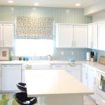 stunning kitchen paint colors with white cabinets and blue tile AXIGXXQ